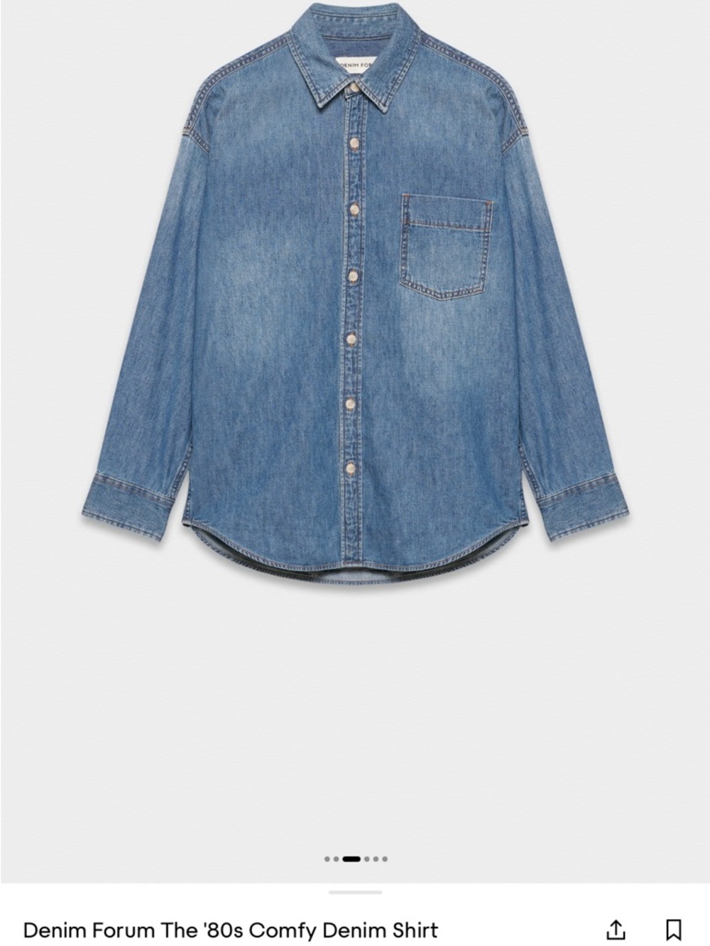 Aritzia Denim Forum '80s Comfy Denim Shirt - Light Blue